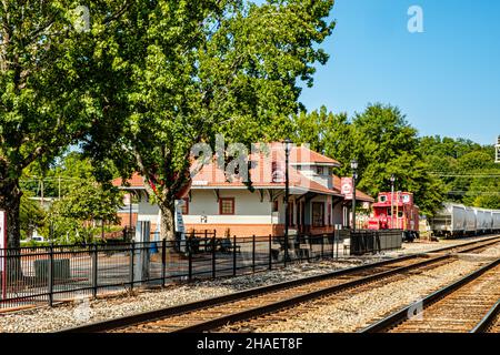 Cornelia Railroad Depot, Grant place, Cornelia, Géorgie Banque D'Images