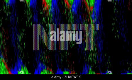 NFT, concept de jeton non fongible, pixels RVB numériques comme arrière-plan Banque D'Images