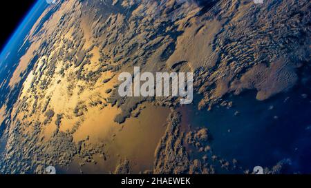 Surface de la Terre bleue dans l'espace.Système solaire.Dégradé bleu.Fond d'écran d'espace.Éléments de cette image fournis par la NASA Banque D'Images