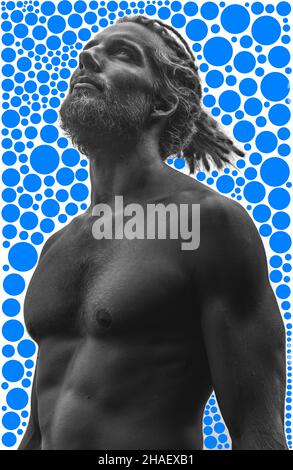 Un portrait combiné à des graphiques numériques Banque D'Images