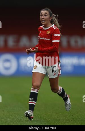 Crawley, Royaume-Uni, 12th décembre 2021.Katie Zelem de Manchester United lors du match de la Super League féminine de la FA au stade de la pension du peuple, Crawley.Crédit photo à lire: Paul Terry / Sportimage crédit: Sportimage / Alay Live News Banque D'Images