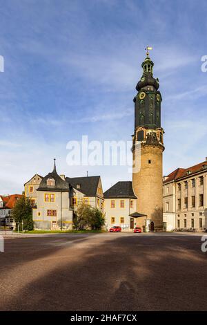 Le Stadtschloss ou le palais de la ville de Weimar, Thuringe, Allemagne. Banque D'Images