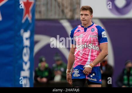 Galway, Irlande.12th décembre 2021.Leo BARRE de Stade Francais lors de la Heineken Champions Cup, Round 1, Pool B match entre Connacht Rugby et Stade Francais Paris au Sportsground de Galway, Irlande, le 12 décembre 2021 (photo par Andrew SURMA/ Credit: SIPA USA/Alay Live News Banque D'Images