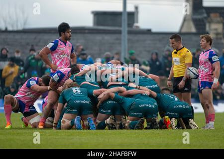 Galway, Irlande.12th décembre 2021.A cram lors de la Heineken Champions Cup, Round 1, Pool B match entre Connacht Rugby et Stade Francais Paris au Sportsground de Galway, Irlande le 12 décembre 2021 (photo par Andrew SURMA/ Credit: SIPA USA/Alay Live News Banque D'Images