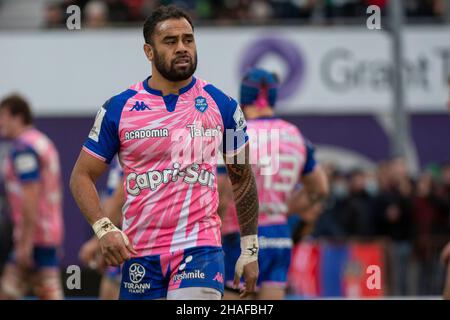 Galway, Irlande.12th décembre 2021.Telusa VEAINU de Stade Francais lors de la Heineken Champions Cup, Round 1, Pool B match entre Connacht Rugby et Stade Francais Paris au Sportsground de Galway, Irlande, le 12 décembre 2021 (photo par Andrew SURMA/ Credit: SIPA USA/Alay Live News Banque D'Images