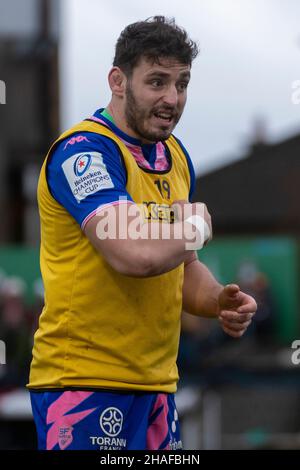 Galway, Irlande.12th décembre 2021.Paul GABRILLAGUES du Stade Francais lors de la Heineken Champions Cup, Round 1, Pool B match entre Connacht Rugby et Stade Francais Paris au Sportsground de Galway, Irlande, le 12 décembre 2021 (photo par Andrew SURMA/ Credit: SIPA USA/Alay Live News Banque D'Images