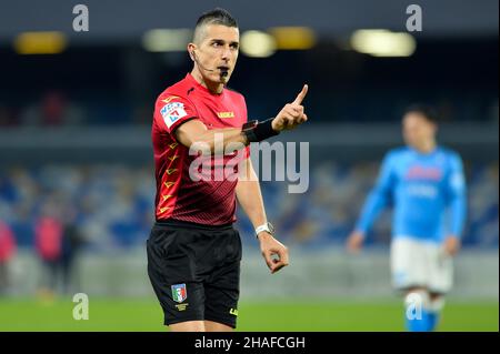 Naples, Italie.12th décembre 2021.NAPLES, ITALIE - DÉCEMBRE 12: Arbitre Livio Marinelli pendant la série Un match entre SSC Napoli et Empoli FC au Stadio Diego Armando Maradona le 12 décembre 2021 à Naples, Italie (photo de Ciro Santangelo/Orange Pictures) crédit: Orange pics BV/Alay Live News Banque D'Images