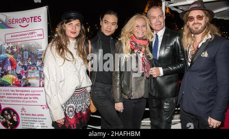 Jean-Claude Jitrois et Fiona Gélin réunis lors du gala au profit de l'association >, organisé par Jérémy Bellet, à bord du Yacht Joséphine Banque D'Images