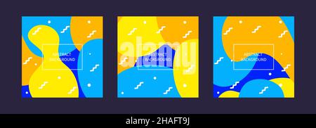 Ensemble d'arrière-plans avec formes simples organiques.Motif géométrique tendance moderne.Motif avec ondes rondes.Carte d'été Vector Illustration de Vecteur