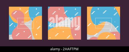 Ensemble d'arrière-plans avec formes simples organiques Illustration de Vecteur