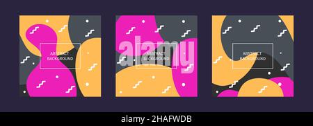 Ensemble d'arrière-plans avec formes simples organiques Illustration de Vecteur