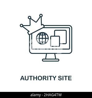 Icône site d'autorité.Elément de ligne de la collection marketing de filiale.Signe d'icône de site d'autorité linéaire pour la conception de sites Web, infographiques et plus encore. Illustration de Vecteur