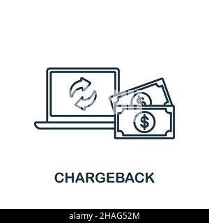 Icône Chargeback.Elément de ligne de la collection marketing de filiale.Signe d'icône de refacturation linéaire pour la conception Web, les infographies et bien plus encore. Illustration de Vecteur