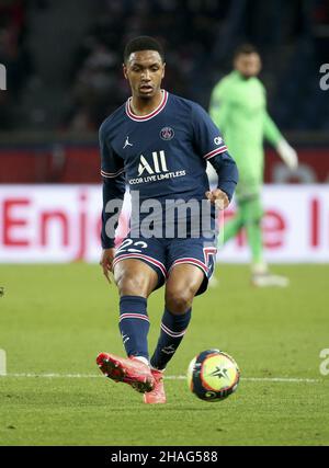 Abdou Diallo du PSG lors du championnat de France Ligue 1, match de football entre Paris Saint-Germain (PSG) et AS Monaco (ASM) le 12 décembre 2021 au stade du Parc des Princes à Paris, France - photo : Jean Catuffe/DPPI/LiveMedia Banque D'Images