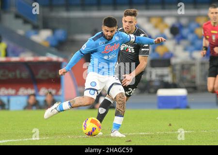 Naples, Italie.12th décembre 2021.Lorenzo Insigne (SSC Napoli ) pendant la série Un match entre SSC Napoli et Empoli FC au Stadio Diego Armando Maradona.Empoli gagne 0-1.(Credit image: © Agostino Gemito/Pacific Press via ZUMA Press Wire) Banque D'Images