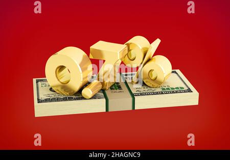 0,7% d'économie - remise - taux d'intérêt.3D rendu Banque D'Images