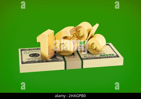 16% d'économie - remise - taux d'intérêt.3D rendu Banque D'Images