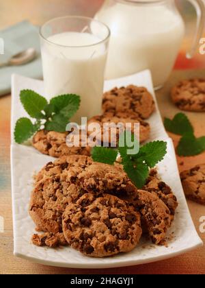 Les cookies au chocolat. Banque D'Images
