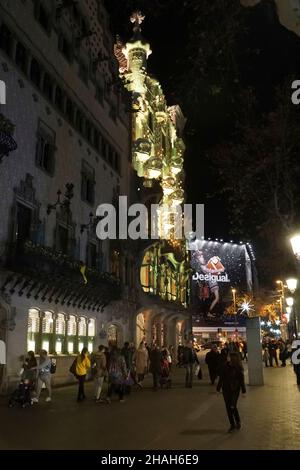 Casa Batllò de Antoni Gaudì, rue Paseo de Gràcia, Barcelone, Espagne, Europe Banque D'Images