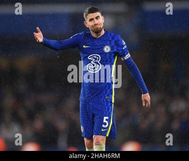 Londres, Royaume-Uni.11th décembre 2021.11 décembre - Chelsea c. Leeds United - Premier League - Stamford Bridge Jorginho lors du match de la Premier League à Stamford Bridge, Londres.Crédit photo : crédit: Mark pain/Alamy Live News Banque D'Images