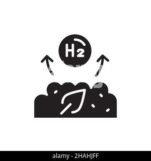 Icône de la ligne de couleur biomasse H2.Énergie hydrogène.Elément vectoriel isolé.Pictogramme de contour pour la page Web, l'application mobile, la promotion Illustration de Vecteur