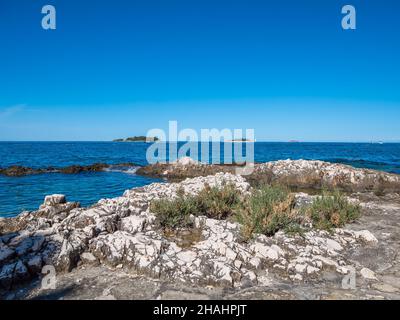 Sur la plage de Vrsar en Istrie Croatie Banque D'Images