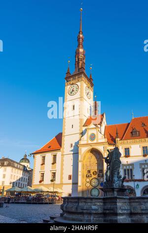 Olomouc (Olmütz): Horni namesti (place haute), Hôtel de ville, Fontaine Hercules, in , Olomoucky,Région d'Olomouc, région d'Olmützer, Tchèque Banque D'Images