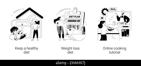 Conseils sur l'alimentation et la nutrition illustrations vectorielles abstraites de concept. Illustration de Vecteur