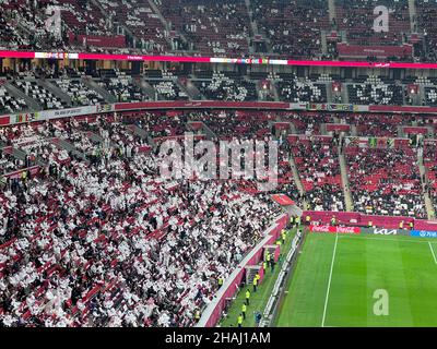 Vue sur le stade Al Bayt, également connu sous le nom de stade Al Khor au Qatar Banque D'Images