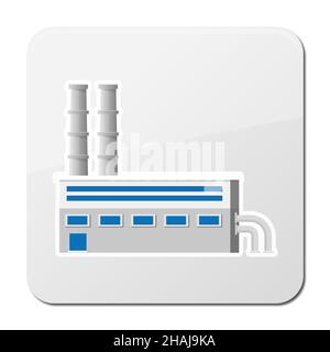 Icônes de pollution d'usine numérique avec dessin simple ligne art info graphique, présentation avec des éléments d'usine, de fumée, d'environnement et d'énergie autour de promo Banque D'Images