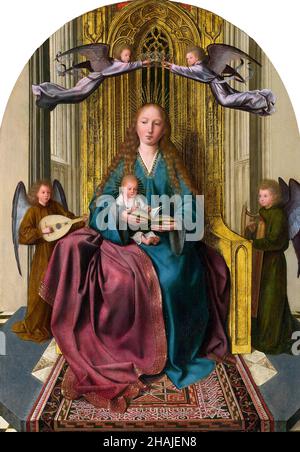 La Vierge à l'enfant, avec quatre Anges de Quentin Matsys (c.1465/6-1530), huile sur panneau de chêne, c.1506-09 Banque D'Images