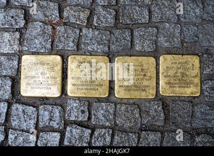 Famille Haase avec 2 enfants, fusillade de masse à Riga Rumbula 1941 Banque D'Images