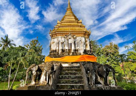 Wat Chiang Man est un temple bouddhiste à l'intérieur de la vieille ville de Chiang Mai, dans le nord de la Thaïlande. Banque D'Images