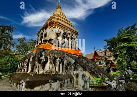 Wat Chiang Man est un temple bouddhiste à l'intérieur de la vieille ville de Chiang Mai, dans le nord de la Thaïlande. Banque D'Images