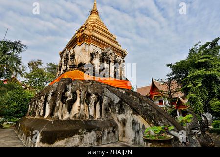 Wat Chiang Man est un temple bouddhiste à l'intérieur de la vieille ville de Chiang Mai, dans le nord de la Thaïlande. Banque D'Images