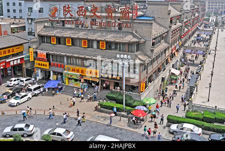 Vue aérienne sur la place Xian China Banque D'Images