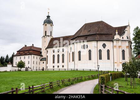 Ancienne église de pèlerinage de Rococo Wieskirche en Bavière, Allemagne Banque D'Images