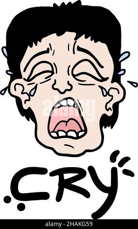 dessin de face de cri Illustration de Vecteur