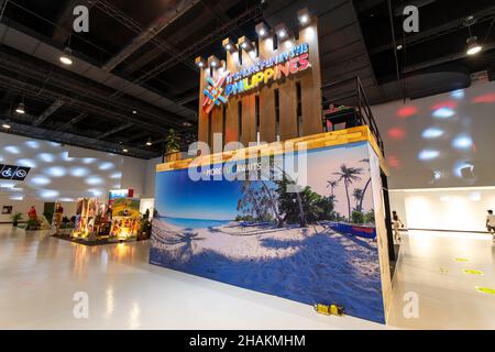 Personnes qui ont visité le marché du voyage des Philippines à SMX, Metro Manila, Philippines, 28 novembre 2021 Banque D'Images