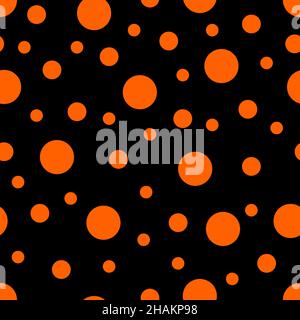 Motif sans couture.Arrière-plan noir avec points orange .Illustration vectorielle. Illustration de Vecteur