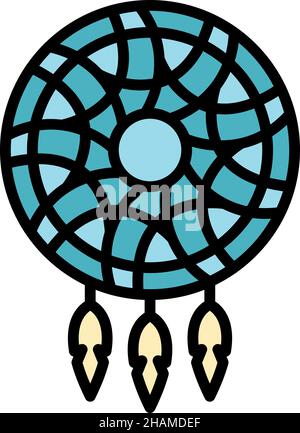 Icône mystère Dream Catcher.Aperçu mystère rêve Catcher vecteur icône couleur plat isolé Illustration de Vecteur