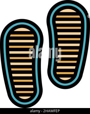 Icône chaussures de marche.Contour chaussures de marche vecteur icône couleur plat isolé Illustration de Vecteur