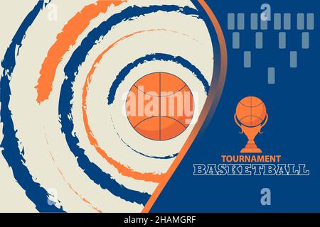 tournoi de basket-ball, idéal pour l'affiche d'activité du tournoi de mars Illustration de Vecteur