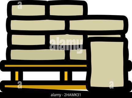 Palette avec icône sacs en plâtre.Contour gras modifiable avec Color Fill Design.Illustration vectorielle. Illustration de Vecteur