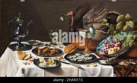 Pieter Claesz, peinture, Still Life with a Turkey Pie, 1627 Banque D'Images