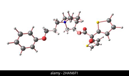 Le bromure d'aclidinium est un antagoniste muscarinique inhalé de longue durée d'action.3d illustration Banque D'Images