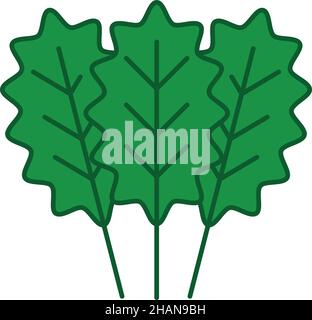 Symbole de contour plein de chou vert. Vecteur de légumes Illustration de Vecteur