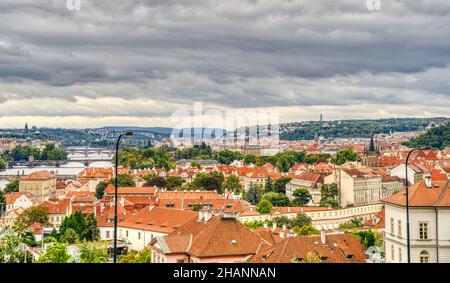 Paysage urbain de Prague, HDR image Banque D'Images