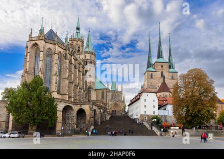 Cathédrale d'Erfurt à Erfurt, Thuringe, Allemagne. Banque D'Images