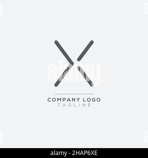 Logo abstrait lettre X.Modèle de design original et minimaliste Premium.Symbole alphabétique graphique pour l'entreprise. Illustration de Vecteur